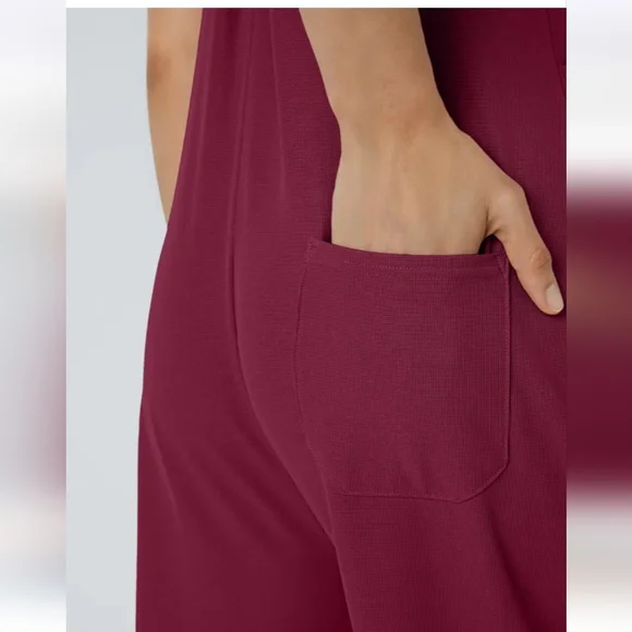 Halara Adjustable Strap Waffle Overalls - Picture 4 of 5